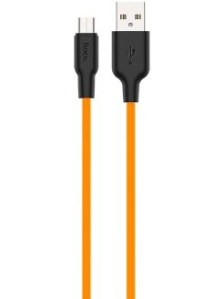 USB кабель HOCO X21 Plus Silicone Lightning 8-pin, 2.4А, 1м, силикон (оранжевый/черный) - 6