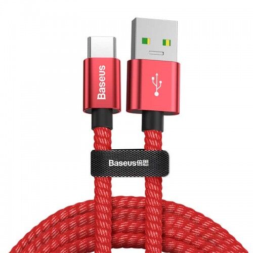 Кабель Baseus Double Fast Charging USB Cable USB For Type-C 5A 1m (Red/Красный) - 1