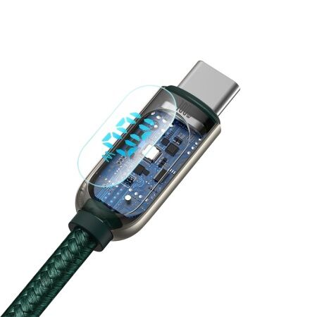 Кабель USB-C BASEUS Display Fast Charging, Type-C - Type-C, 5A, 100W, 1 м, зеленый - 6