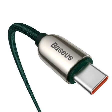 Кабель USB-C BASEUS Display Fast Charging, Type-C - Type-C, 5A, 100W, 1 м, зеленый - 8