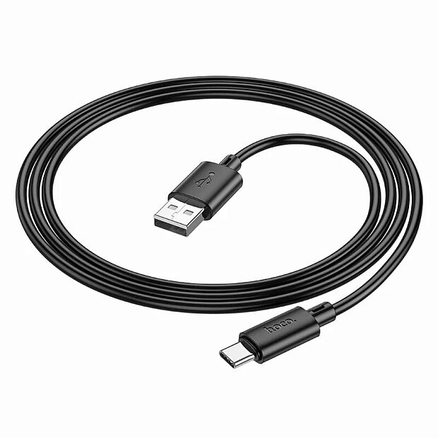 USB кабель HOCO X88 Gratified Type-C, 3А, 1м, PVC (черный) - 1