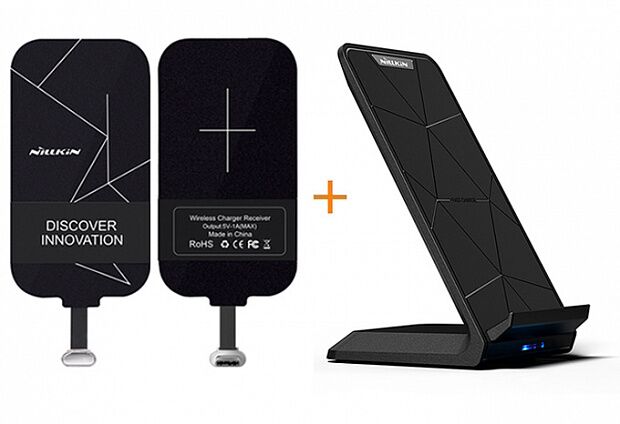Nillkin Magic Tags Type-C Wireless Charging Receiver + Nillkin Fast Wireless Charging Stand 