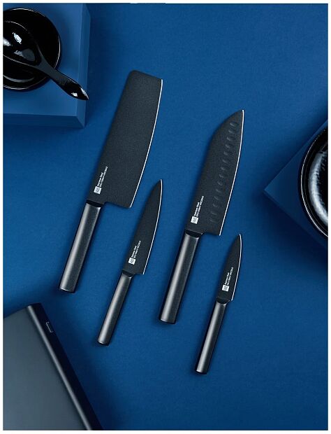 Набор ножей HuoHou Heat Cool Black (4 ножа  подставка) (HU0076) (Black) EU - 12