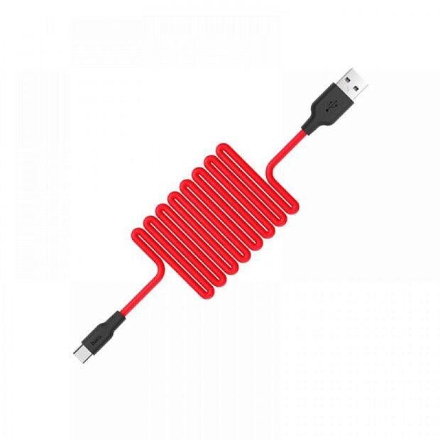 USB кабель HOCO X21 Plus Silicone MicroUSB, 2.4А, 1м, силикон (красный/черный) - 2
