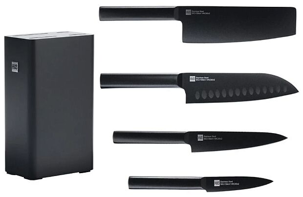 Набор ножей HuoHou Heat Cool Black (4 ножа  подставка) (HU0076) (Black) EU - 2