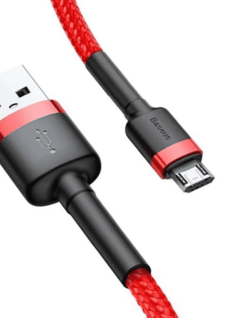 Кабель Baseus Cafule Cable USB For Micro 2.4A 1m CAMKLF-B09 (Red/Красный) - 5